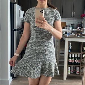 Super cute AQUA mini work dress ; ruffled bottom